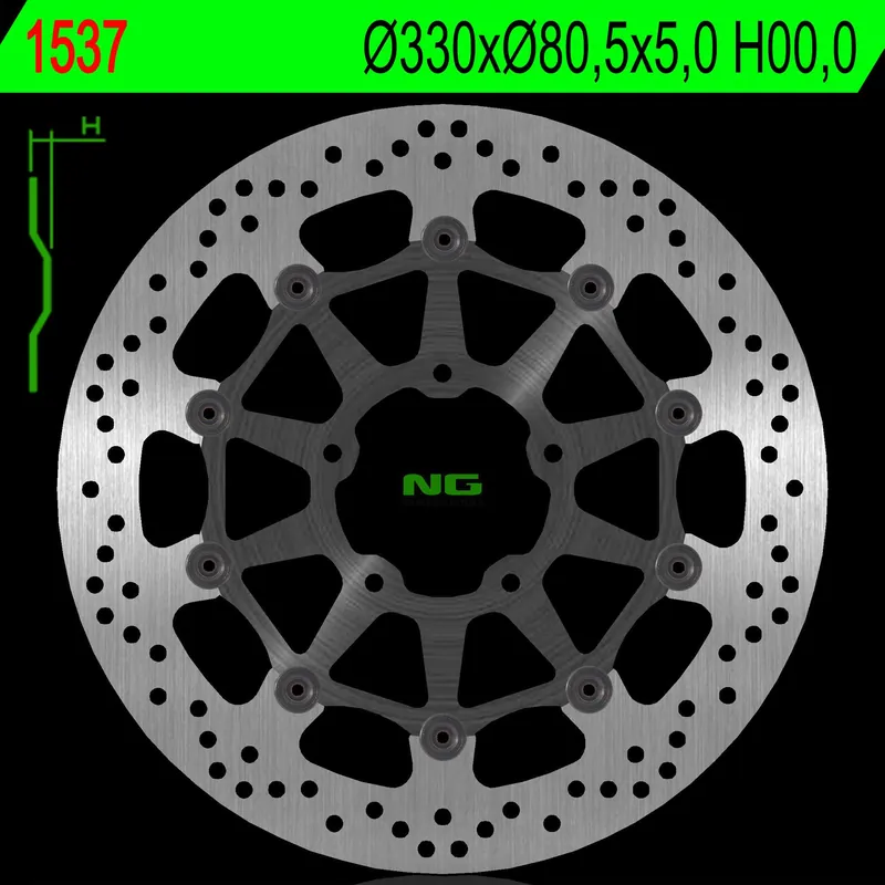 NG přední brzdový kotouč KAWASAKI ZX 10R 16-18 (330X80,5X5) (5X10,5mm) Must-Have
