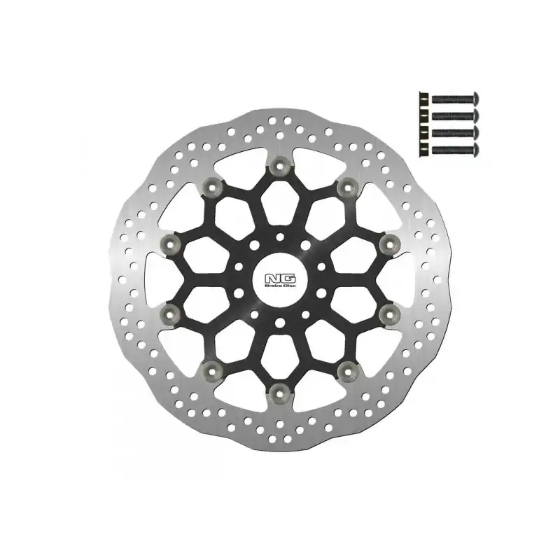 Novinka NG přední brzdový kotouč KTM DUKE 790 ABS/790L A2 ABS 18-22 (320X52X5mm) OVERSIZE s adaptéry do třmenů (5 otvorů) plovoucí (prostředek hliníkový) WAVE