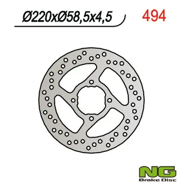 Limitovaná Edice NG brzdový kotouč zadní YAMAHAYFS 200 BLASTER 88-07, KODIAK 400/450, raptor 660 01-05, BANSHEE (220X58X4) (4X8,5mm)