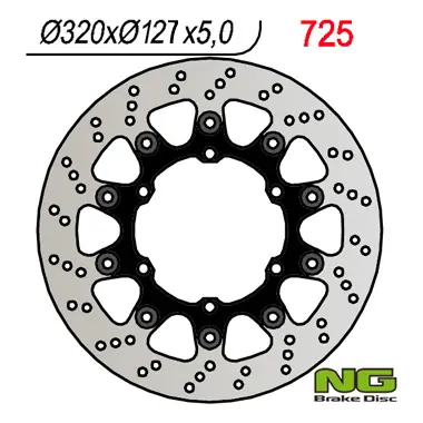 Nízká Cena NG přední brzdový kotouč HUSABERG FS 650 05-08, FS 450 15-17, SUPERMOTO 701 15-17, KTM DUKE 620 / 640 94-02, LC4 640 ADV 01-02, LC4 660 SMC 05-08, SM 690 07-08, SMC 625 / 690 04-14, (320X127X5mm) (6X6,25mm)