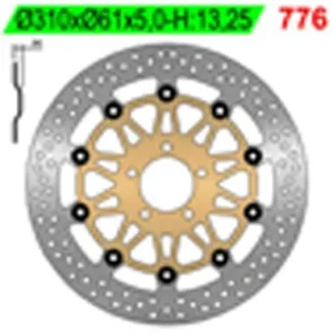 NG přední brzdový kotouč KAWASAKI ZRX 1100/1200, ZX 9R 00-01 (310X61X5) Akce