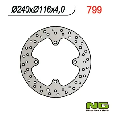 NG brzdový kotouč zadní KAWASAKI KX 125/250 (03-08), KXF 250 (04-19), 450 (05-19), SUZUKI RMZ 250 (04-06) (240X116X4) 4 otvory O průměr 10,5mm Ihned K Objednání