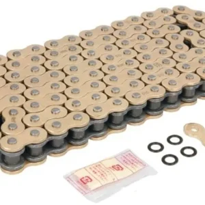 DID hnací řetěz 525ZVMX2GG-128 (128 článků) X-RING zlatá / zlatá (525ZVMX2GG128) rozpojený + nýtovací spojka Oblíbený