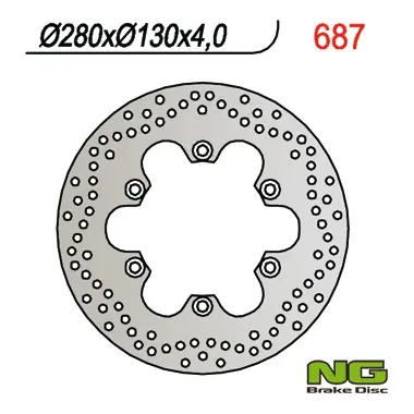 NG přední brzdový kotouč KAWASAKI ER 5, GPZ 750/ 900 (280X130X4,5) (6X10,5mm) Rychlé Dodání