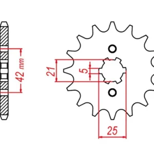 MTX PARTS řetězové kolo přední 569 13 KAWASAKI KX 250 87-98, YAMAHA YZ 250 77-98 (JTF569.13) (řetěz 520) Expresní Doručení