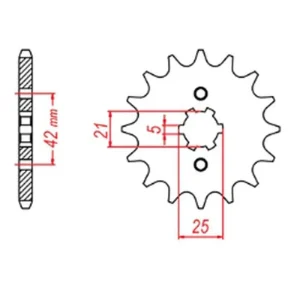 Luxusní MTX PARTS řetězové kolo přední 569 16 YAMAHA XV 250 89-94, XVS 250 08-17, XV 250`89-15 (+2) (JTF569.16) (řetěz 520)
