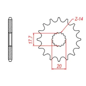MTX PARTS řetězové kolo přední 440 13 YAMAHA YZ 125 87-04 (JTF564.13) (řetěz 520) Hit Sezóny