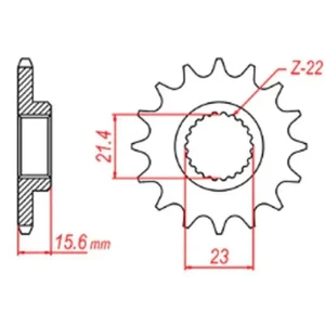 Exkluzivní MTX PARTS řetězové kolo přední 441 15 YAMAHA XT 600 89-98, XTZ 660 91-98 (JTF577.15) (řetěz 520)