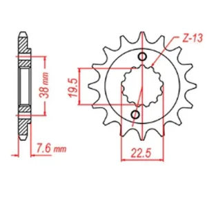 Omezená Nabídka MTX PARTS řetězové kolo přední 2116 13 SUZUKI LTR 450 06-12, LTZ 400 03-13, RMX 450 10-13, KAWASAKI KFX 400, HYOSUNG TE 450 (JTF1401.13) (řetěz 520)