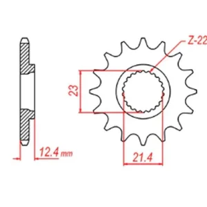 MTX PARTS řetězové kolo přední 2149 15 YAMAHA 250 TRICKER 06-08, YBR 250 08-11 (JTF1594.15) (řetěz 428) Novinka