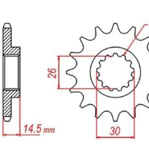 Speciální Cena MTX PARTS řetězové kolo přední 340 13 HONDA CR 125 87-03 (JTF326.13) (řetěz 520)
