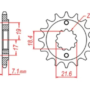 MTX PARTS řetězové kolo přední 2067 14 HONDA CRF 250L 13-15 (JTF1321.14) (lze použít jako 2506 14 a 2261 14) (řetěz 520) Levný