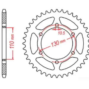 MTX PARTS rozeta 504 42 KAWASAKI ER5 (97-06) (JTR486.42) (řetěz 520) Levný