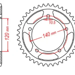 MTX PARTS rozeta 4398 45 SUZUKI GSXR 600 01-05, GSXR 750 06-10 TRIUMPH 600/650 CAYTONA 03-05 (JTR1792.45) (řetěz 525) Záruka V Ceně