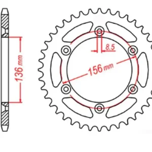 Velkoobchod MTX PARTS rozeta 702 43 HUSQVARNA SM 610 08-09, SUZUKI DR350 90-03, RGV 250 91-96 (JTR822.43) (řetěz 520)