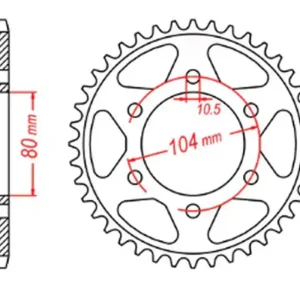 MTX PARTS rozeta 4359 42 KAWASAKI s 1000 03-06, ABS 10-13 (JTR1489.42) (řetěz 525) Garance Vrácení Peněz