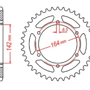 Novinka MTX PARTS rozeta 4589 44 HYOSUNG GT 650 04-15 (JTR1074.44) (řetěz 525)