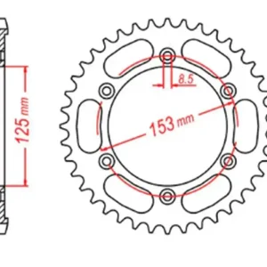 MTX PARTS rozeta 4547 54 HONDA XR 125L 03-07 (JD19) (JTR1258.54) (řetěz 428) Exkluzivní