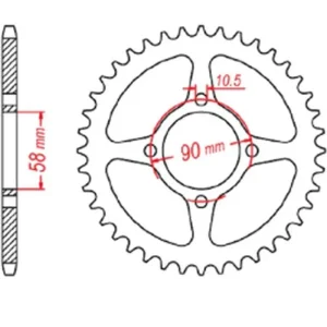 Top Prodej MTX PARTS rozeta 4669 45 HONDA CBR 125 11-17, CB 125F (GLR125) 15-17 (JTR1221.45) (řetěz 428) ( otvory pro šrouby 10,5mm )