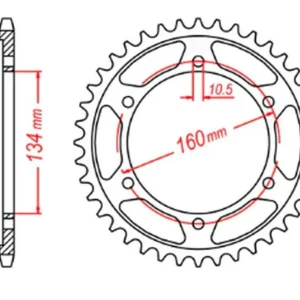 MTX PARTS rozeta 4405 42 HONDA CBR 600RR 03-06 (PC37) (JTR1307.42) (řetěz 525) Cenově Výhodný