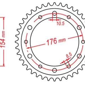 Nejprodávanější MTX PARTS rozeta 4434 43 HONDA VFR750, VFR800 V-TEC 02-14, VFR800X CROSSRUNNER 11-15 (JTR1340.43) (řetěz 530)