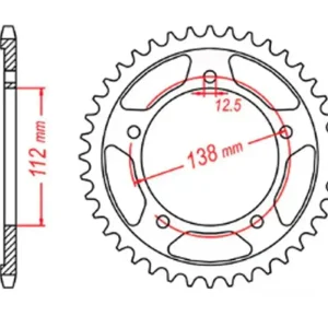 MTX PARTS rozeta 408 44 HONDA CBR 1100 XX 97-07 (SC35) (JTR302.44) (řetěz 530) Akční Nabídka