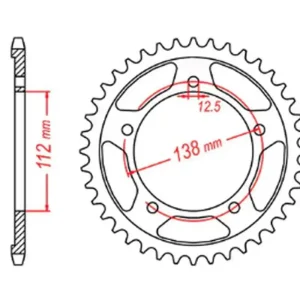 Originální MTX PARTS rozeta 4350 44 HONDA VT 600C SHAdoW 90-07 (JTR1332.44) (řetěz 525)