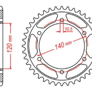 Bezpečná Platba MTX PARTS rozeta 498 42 KAWASAKI VN 800 CLASSIC 96-06, VN 800 VULKAN 97-05 (JTR499.42) (řetěz 530)