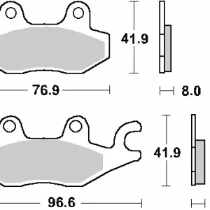 SBS brzdové destičky KH165 / KH215 STREET STANDART keramické barva černá Bezpečná Platba