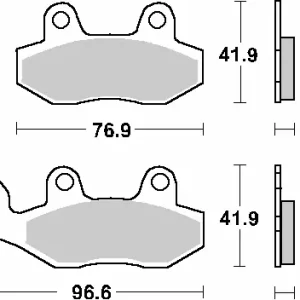 Cenová Bomba SBS brzdové destičky KH135 / KH214 STREET STANDART keramické barva černá