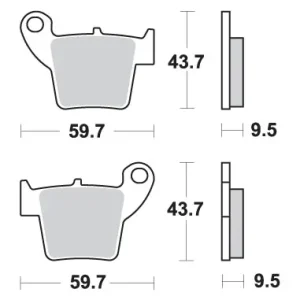 Nová Kolekce SBS brzdové destičky KH346 OFF-ROAD sintrované barva zlatá HONDA CR/CRF zadní