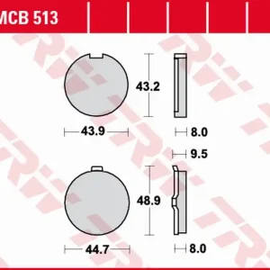 Oblíbený TRW ZF brzdové destičky KH056 organické SUZUKI GP 125 77-84, HYOSUNG GA/GF/GS 125 97-03 přední