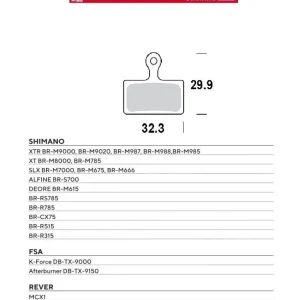 Hromadná Objednávka MOTO-MASTER BIKE PRO brzdové destičky organické PRO vhodné pro SHIMANO XTR BR-M9000, BR-M9020, BR-M987, BR-M988, BR-M985, XT BR-M8000, BR-M785, SLX BR-M7000, BR-M675, BR-M666, DEORE BR-M615