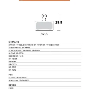 Kup Teď MOTO-MASTER BIKE PRO brzdové destičky sintrované kovové vhodné pro SHIMANO XTR BR-M9000, BR-M9020, BR-M987, BR-M988, BR-M985, XT BR-M8000, BR-M785, SLX BR-M7000, BR-M675, BR-M666, DEORE BR-M615