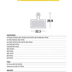 Nakupujte Hned MOTO-MASTER BIKE PRO brzdové destičky sintrované sport kovové vhodné pro SHIMANO XTR BR-M9000, BR-M9020, BR-M987, BR-M988, BR-M985, XT BR-M8000, BR-M785, SLX BR-M7000, BR-M675, DEORE BR-M615