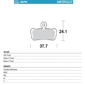 Odeslání Ihned MOTO-MASTER BIKE PRO brzdové destičky sintrované PRO kovové vhodné pro AVID XO TRAIL, ELIXIR 9 TRAIL, ELEXIR 7 TRAIL, SRAM QUIDE ULTImate, RSC, RS, R, T