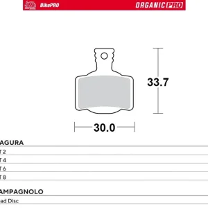 Top Prodej MOTO-MASTER BIKE PRO brzdové destičky organické PRO vhodné pro MAGURA MT 2, MT 4, MT 6, MT 8, CAMPAGNOLO ROAD DISC