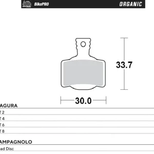 MOTO-MASTER BIKE PRO brzdové destičky organické vhodné pro MAGURA MT 2, MT 4, MT 6, MT 8, CAMPAGNOLO ROAD DISC Poslední Šance