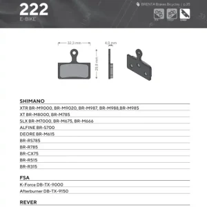 Nejprodávanější BRENTA BIKE brzdové destičky E-BIKE vhodné pro SHIMANO XTR BR-M9000, BR-M9020, BR-M987, BR-M988, BR-M985, XT BR-M8000, BR-M785, SLX BR-M7000, BR-M675, DEORE BR-M615