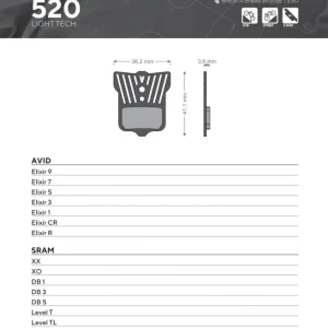 Přímo Od Výrobce BRENTA BIKE brzdové destičky organické sport s chladičem MTB / silniční / elektrické vhodné pro AVID ELIXIR 9 / 7 / 5 / 3 / 1 / CR / R, SRAM XX, XO,DB1,DB 3, DB 5, LEVELT, LEVEL TL