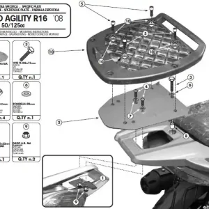 KAPPA zadní nosič kufru KYMCO AGILITY 50/125/150/200 R16 (08-13) ( bez plotny ) Cenový Hit