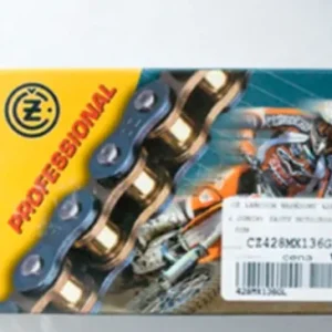 CZ hnací řetěz 428 MX (140 článků) zlatá (MOTOCROSS do 110 ccm) (23,0 KN) + spona Garance Vrácení Peněz