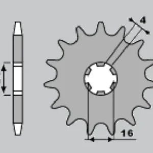 JR řetězové kolo přední 416 14 YAMAHA YZ 80 93-01, SUZUKI RM 80/85 89-21 Nová Kolekce