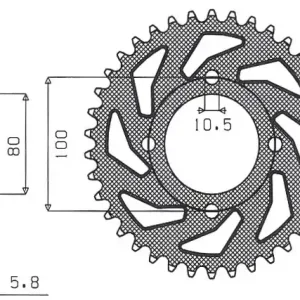 Nová Kolekce SUNSTAR rozeta 819 41 SUZUKI GZ 250 MARAUDER (99-10), GN 250 (82-99) (JTR819/2.41) (řetěz 520) (81941JT)