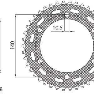 SUNSTAR rozeta 475 42 KAWASAKI KLR 250 84-05 (JTR1490.42) (řetěz 520) (47542JT) Tovární Cena