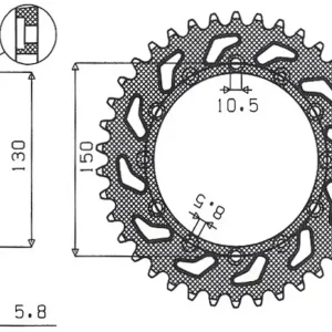 SUNSTAR rozeta 236 40 / 245 40 HONDA NX 650 95-01, YAMAHA XJ 6 09-15, YAMAHA WR 250R 08-10, APRILIA RX SIX DAYS 125 90 (JTR245/2.40) (JTR245/3.40) (řetěz 520) (24540JT) Akční Cena