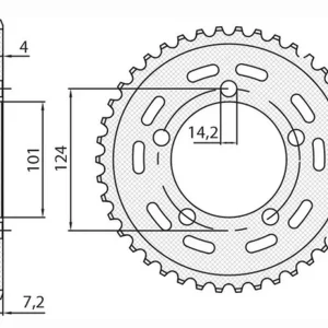 Záruka V Ceně SUNSTAR rozeta 4508 43 KTM 950/990/1190 RC8 /DUKE/ SUPERMOTO (JTR898.43) (řetěz 525) (450843JT)