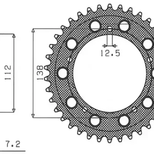 Víkendová Akce SUNSTAR rozeta 4357 47 HONDA XL1000V VARADERO 99-13 (JTR1304.47) (řetěz 525) (435747JT)