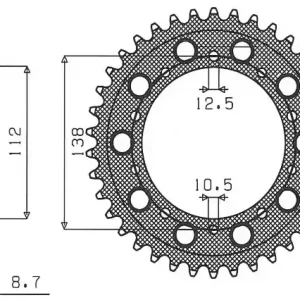 Zlevněný SUNSTAR rozeta 4448 44 / 408 44 HONDA CBR 600F 91-96, CBF 1000 06-10, CBR 1100 XX 97-07 (SC35) (JTR1871.44) (JTR302.44) (řetěz 530) (4084
