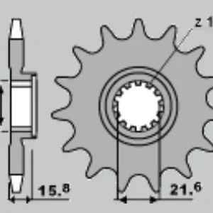 JR řetězové kolo přední 2093 14 KAWASAKI ZX 6R 98-02 (-1) (153514JT) Výprodej